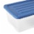 Gracious Living 6 Quart Clear Plastic Storage Bin Container + Blue Lid (12 Pack) Perspective: left