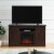Edyo Living Electric Fireplace TV Stand Table with Sliding Barn Door, Espresso Perspective: left