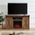 Edyo Living Electric Fireplace TV Stand Table with Sliding Barn Door, Rustic Oak Perspective: left