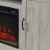 Edyo Living Rustic Farmhouse Electric Fireplace TV Stand w/ Remote Control, Grey Perspective: left
