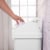 Sterilite 13 Gal Swing Top Lidded Wastebasket Kitchen Trash Can, White (4 Pack) Perspective: left