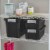 Sterilite 7.5 Gal Rugged Industrial Storage Totes w/ Latch Lids, Black (18 Pack) Perspective: left