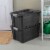 Sterilite 19 Gal Rugged Industrial Stackable Storage Tote w/ Lid, Black, 6 Pack Perspective: left