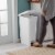 Sterilite 11 Gal. Slim Handsfree Portable Wastebasket Trash Can, White (12 Pack) Perspective: left