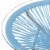 Noble House Nusa Outdoor Tempered Glass Top Faux Rattan Side Table in Blue Perspective: left