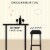 2 Pack Bar Height Stools-Backless Barstools with Hairpin Legs, Wood Seat-Kitchen or Dining Perspective: left