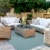 Backyard Bungalow Fifer Zane Area Rug - Aqua and Grey Perspective: left