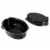 Home Basics Deep Oval Natural Non-Stick 14” Enameled Carbon Steel Roaster Pan with Lid, Black Perspective: left