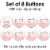 Big Dot of Happiness Bride Squad 3 in Rose Gold Bachelorette Party Badge Pinback Buttons 8 Ct Perspective: left