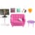 Barbie Indoor Furniture Playset, Living Room Includes Kitten, Furniture and Accessories Perspective: left