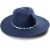 Collection 18 Multi Trim Felt Panama Hat - Navy Perspective: left