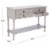 SAFAVIEH Haines 4-Drawer Console Table Greige Perspective: left