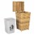 SAFAVIEH Outdoor Collection Mazeli Trash Bin Natural Perspective: left