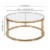 Pemberly Row Metal Round Pedastal Base Coffee Table in Gold and Brass Finish Perspective: left