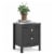 Pemberly Row Contemporary 2 Drawer Nightstand in Black Matte Perspective: left