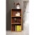 Pemberly Row Three Shelf Wooden Bookcase in Cherry Finish Perspective: left
