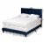 Bowery Hill Navy Blue Upholstered Queen Size Panel Bed Perspective: left