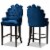 Bowery Hill Navy Blue and Dark Brown Finished Wood 2-Piece Bar Stool Set Perspective: left