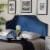 Bowery Hill Modern Velvet and Wood Queen Headboard in Navy Blue Perspective: left