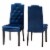 Bowery Hill 20 H Button Tufted Wood Dining Chairs in Navy Blue (Set of 2) Perspective: left