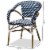 Bowery Hill Dining Side Chair in Navy and White (Set of 2) Perspective: left