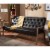 Home Square 2 Piece Faux Leather Sofa Set with Tufted Sofa and Loveseat in Brown Perspective: left