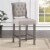 Home Square 3 Piece Upholstered Solid Wood Stationary Counter Stool Set in Gray Perspective: left