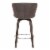 Home Square 3 Piece 30  Metal Base Swivel Faux Leather Barstool Set in Brown Perspective: left
