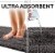 Zulay Kitchen Soft Shaggy Bathroom Rug - 17 x 47 - Line Stone Gray Perspective: left