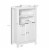 Bathroom Linen Storage Cabinet Freestanding Cupboard w/ Doors, Shelves, White Perspective: left
