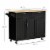 48  Kitchen Island Utility Rolling Cart w/ 2 Storage Drawers & 3 Cabinets, Black Perspective: left