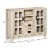 Modern Sideboard Storage Kitchen Cabinet Buffet Server w/ Glass Doors, White Oak Perspective: left