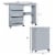 Folding Sewing Table Rolling Utility Work Station & Side Desk w/ Storage Bins Perspective: left