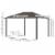 10'x12' Hardtop Gazebo, Mesh, Curtains, Steel Slat Canopy, Outdoor Events, Dark Grey Perspective: left