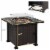 34 Propane Fire Pit Table 50,000 BTU Gas w/ Wind Guard, Lava Rocks Perspective: left
