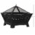 Outdoor Fire Pit Bonfire w/Spark Screen Lid & Poker Backyard Patio, Black Perspective: left