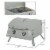 2 Burner Folding Tabletop Gas BBQ Grill w/ Lid, Thermometer, Carbon Steel, Grey Perspective: left