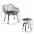 3-Piece Rattan Bistro Outdoor Table & Chairs Furniture Patio Set, Garden, Grey Perspective: left