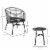 3-Piece Rattan Bistro Outdoor Table & Chairs Furniture Patio Set, Garden, Grey Perspective: left