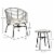 3-Piece Rattan Bistro Outdoor Table & Chairs Furniture Patio Set, Garden, White Perspective: left