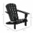 Outside Patio & Backyard Lounge Adirondack Chair w/ Ergonomic Design, Black Perspective: left