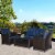 4 PC Outdoor Patio Conversation Sectional Set w/ Sofa & Coffee Table, Blue Perspective: left