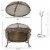 Steel Wood Burning Fire Pit Grill 37 , Poker, Lid, BBQ Cooking Grate, Camping Perspective: left