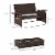 2 PCS Patio Wicker Loveseat Sofa Set Daybed Furniture w/ Storage Ottoman Perspective: left