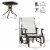 2-Person Gliding Rocking Chairs & Bistro Tea Table Garden Swing Seat Patio White Perspective: left