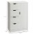 Freestanding Wooden Storage Organizer w/ 4 Drawers & 1 Cabinet w/ Shelf, White Perspective: left