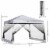 12' x 12' Pop Up Gazebo Foldable Canopy Tent w/ Carry Bag, Mesh Netting, White Perspective: left