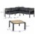 5 Seat, Sectional Sofa Set, Coffee Table, 2 Loveseat, 1 Corner, Patio Outdoor Perspective: left