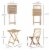 3pc Patio Bistro Set, Folding Garden Furniture, Chairs, Table, Padded Cushions Perspective: left