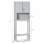Over The Toilet Storage Cabinet, Double Door Bathroom Organizer w/ Shelf, Grey Perspective: left